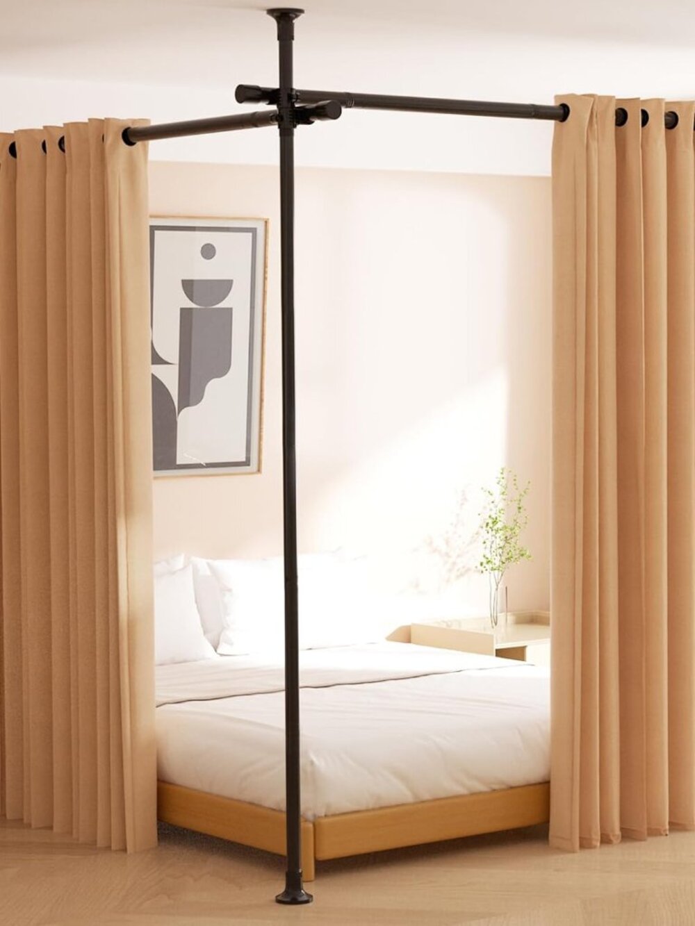 Room Divider, No Drilling Curtain Rod for Room Separation, 4-10ft (H) 28-114inch